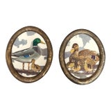 Contemporary Two Original Stephen Heigh Paintings in 19th Century Frames “Father Mallard” and “Mother Duck & Ducklings” - Set of Two For Sale