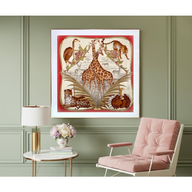 This is an outstanding and authentic Salvatore Ferragamo silk scarf that had been professionally framed. This vibrant...