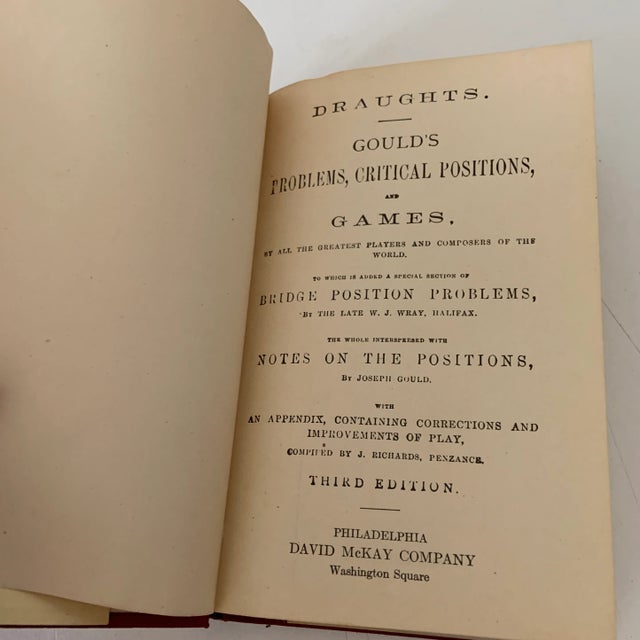 American Antique The Game of Draughts Book For Sale - Image 3 of 8