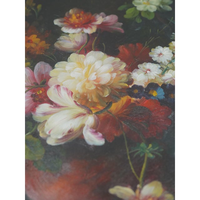 1980s Oil on Board Floral Still Life Painting Artist - Signed For Sale - Image 4 of 12