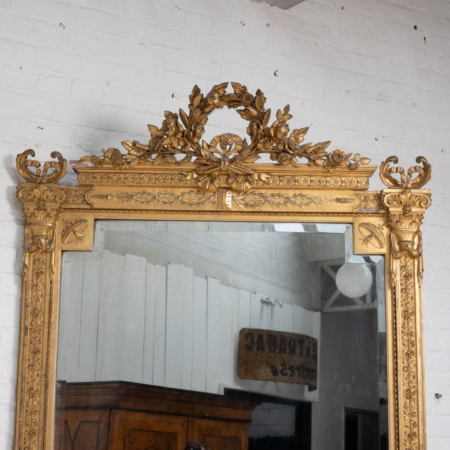 Large Napoleon III Pediment Mirror, 1870 For Sale - Image 10 of 11