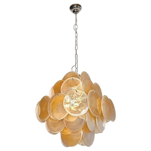 Italian Murano Glass Disc Chandeliers, 1990, Set of 2 For Sale - Image 16 of 18