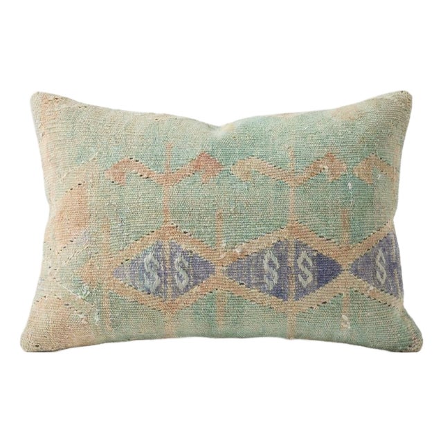 Anatolian Kilim Lumbar Pillow Cover 16'' X 24'' For Sale