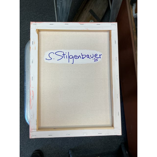 Contemporary Original Abstract Colorfield Painting on 14” by 11” Stretched Canvas For Sale - Image 3 of 3