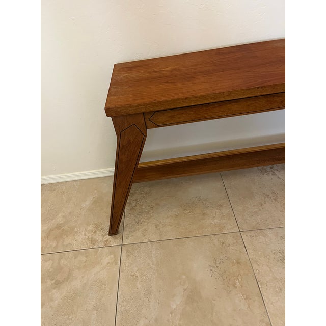 1970s Solid Wood Lift Top Storage High Seat Organ Bench in Style of Paul McCobb For Sale - Image 4 of 12