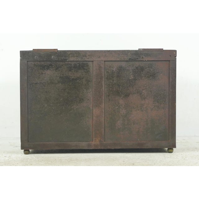 Mid 20th Century Reclaimed European Brown Metal Vault Unit For Sale - Image 11 of 12