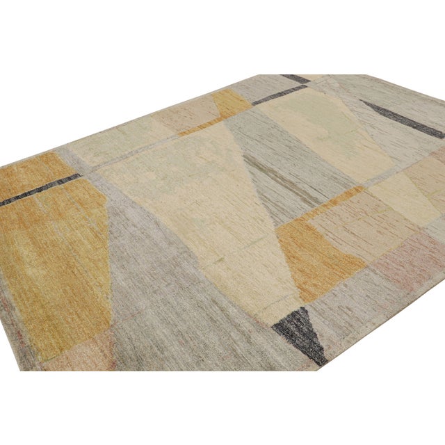 Abstract Rug & Kilim’s Contemporary Abstract Rug With Multicolor Geometric Patterns For Sale - Image 3 of 7