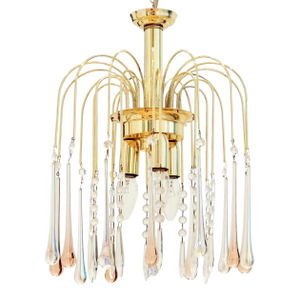 Murano Glass Teardrop Waterfall Chandelier, Italy, 1970s