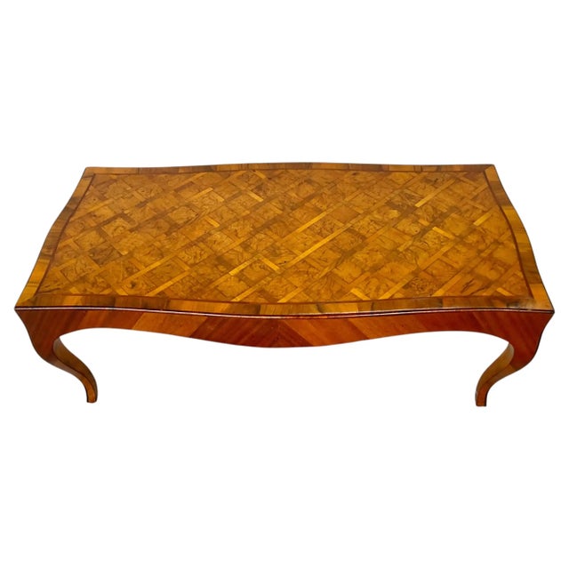 Italian Burlwood Parquetry Coffee Table With Satinwood Inlay For Sale - Image 10 of 13