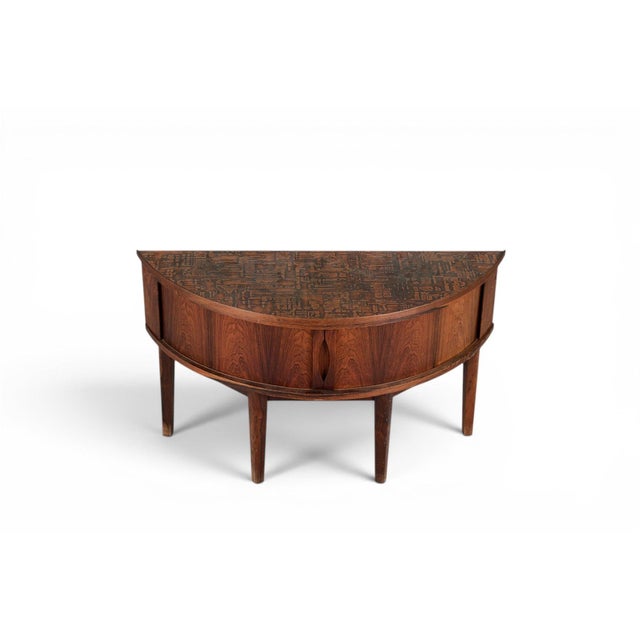 Mid 20th Century Mid 20th Century Danish Rosewood Hall Cabinet With Tambour Doors + Copper Top Plate For Sale - Image 5 of 5