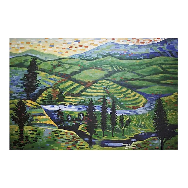 Landscape Painting on Canvas, 2000s For Sale