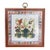 Vintage French Faience Style Ceramic Tile With Hand-Painted Floral Motif in Wood Frame. For Sale