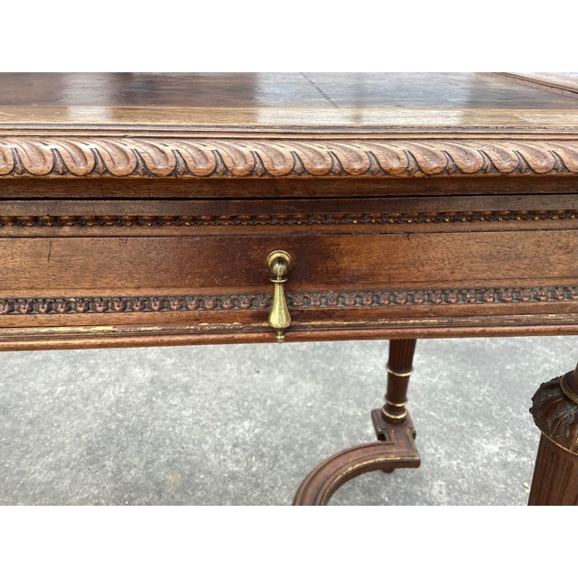 Wood French Louis XVI-Style Bureau Plat Desk For Sale - Image 7 of 13