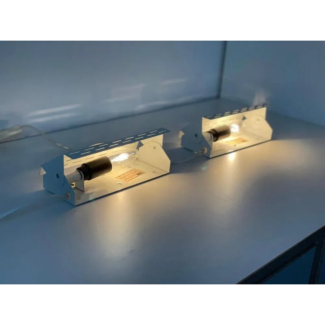 Silver Danish Metal Wall Lamps, 1960s, Set of 2 For Sale - Image 8 of 11
