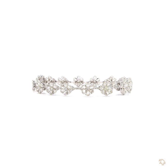 Silver 5.15 Carat Rose Cut Diamond Gold Bracelet For Sale - Image 8 of 9