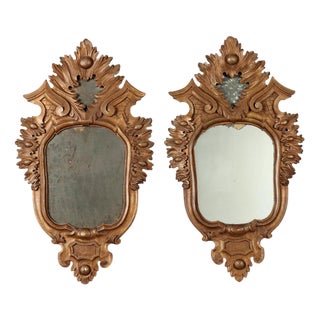 Small Rococo Style Mirrors in Painted Wood, 19th Century, Set of 2 For Sale