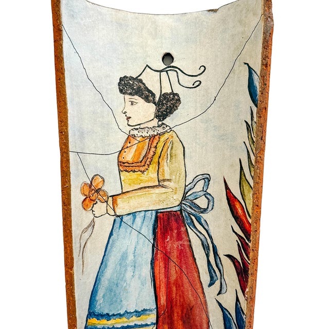 1980s French Provincial Terracotta Tile Candle Sconces With Breton Folk Figures - A Pair For Sale - Image 10 of 16