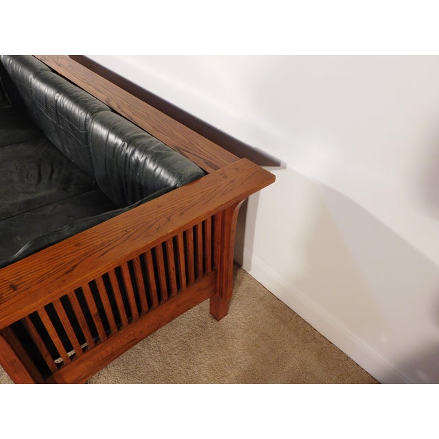 Vintage Kimball Furniture Antique Style Mission Prairie Arts & Crafts Oak Sofa For Sale - Image 11 of 18
