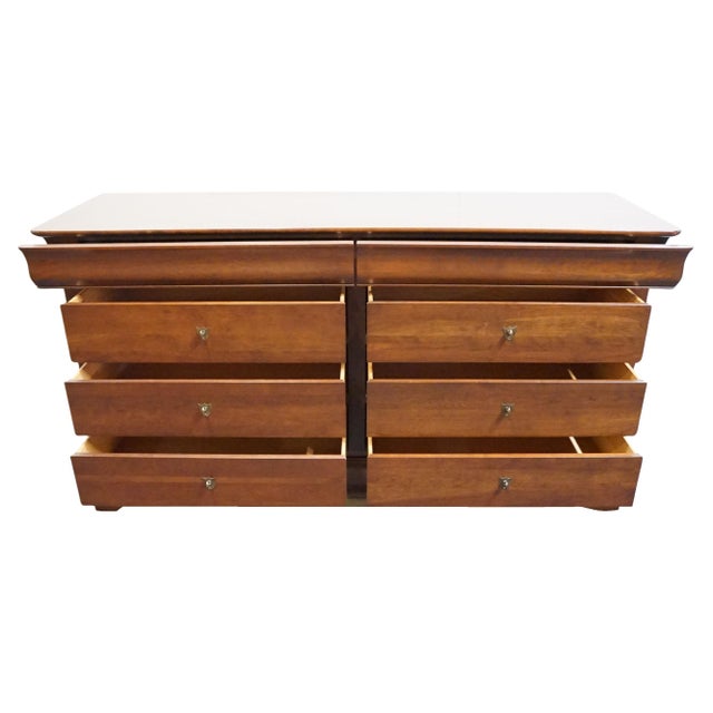 Late 20th Century Durham Furniture Chambord Collection Solid Cherry Contemporary Traditional Style 69" Double Dresser For Sale - Image 5 of 13