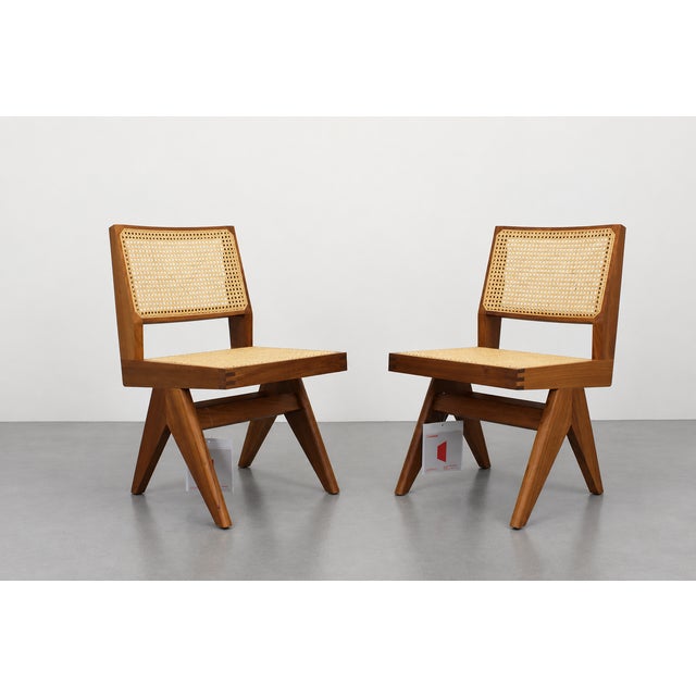 Cassina Capitol Complex Chairs by Pierre Jeanneret for Cassina, 2010s, Set of 2 For Sale - Image 4 of 9