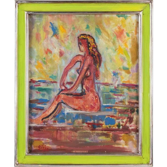 1960s Sirio Pellegrini, Nude Painting, 1960s, Oil and Tempera on Paper, Framed For Sale - Image 5 of 5