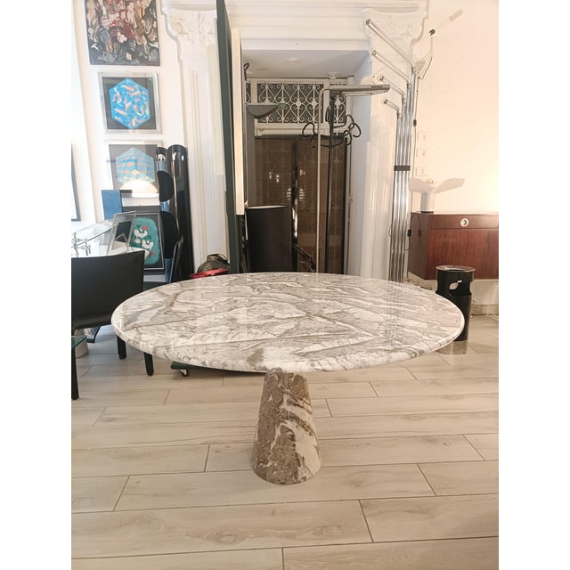 1970s M1 Round Marble Dining Table by Angelo Mangiarotti for Skipper, Italy, 1970s For Sale - Image 5 of 18