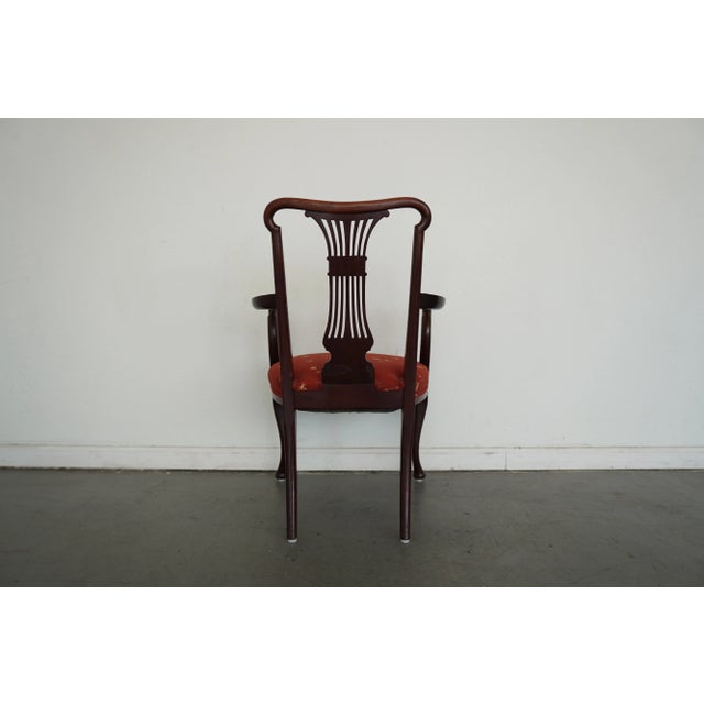 Vintage Mahogany Lyre-Back Armchair For Sale - Image 4 of 14