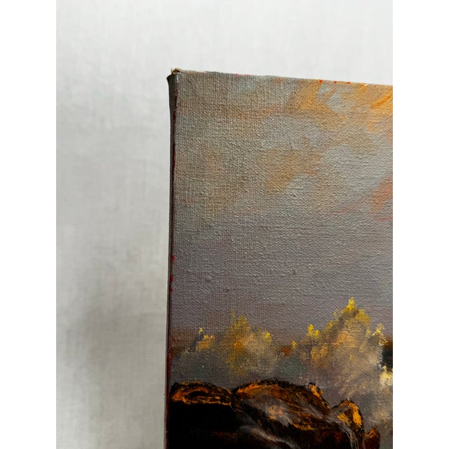 Vintage Mid Century Impressionist Sunset Seascape Original Oil Painting in the Manner of Robert William Wood For Sale In Houston - Image 6 of 16