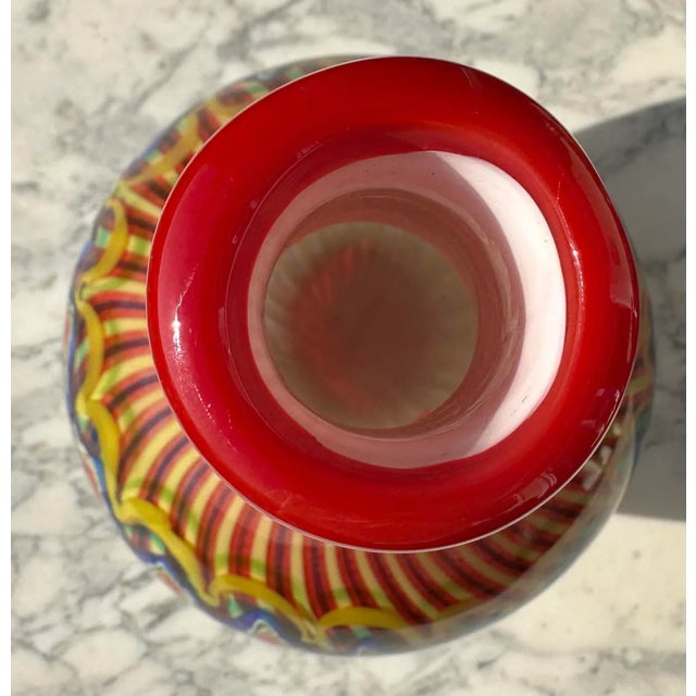 Vintage 1960's Large Multi Colored Murano Millefiori Vase For Sale - Image 9 of 13