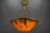 French Neoclassical Style Amber Alabaster and Bronze Pendant Light, 1920 For Sale - Image 13 of 18