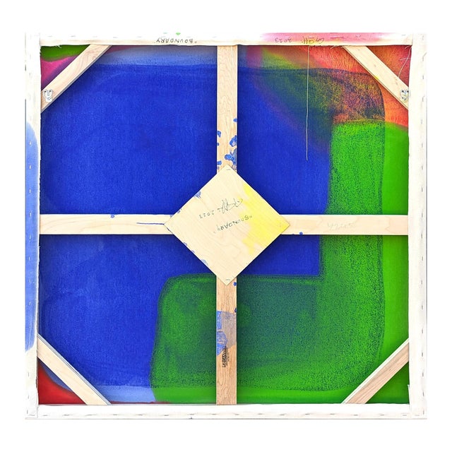 Contemporary abstract painting by Houston-based artist Gary Griffin. The work features a central amorphous shape created...