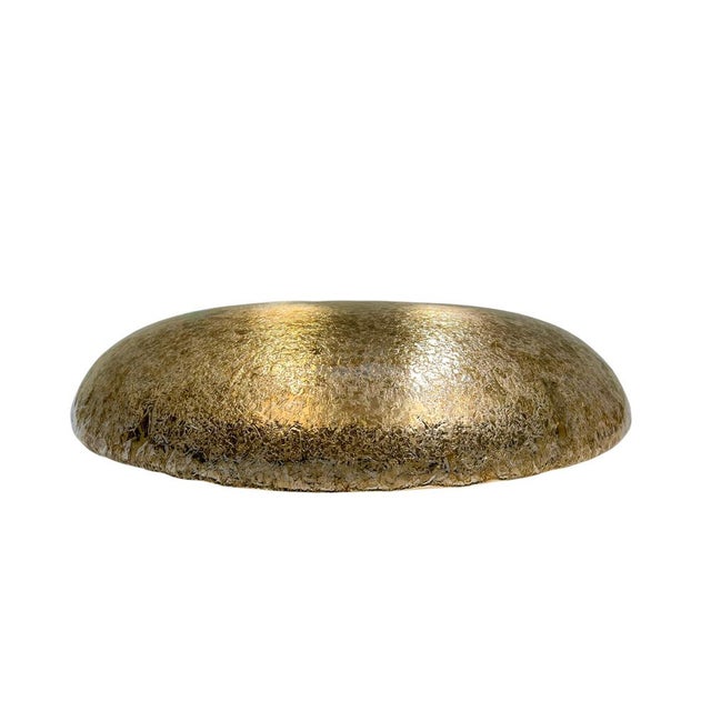 Mid-Century Modern Large Amber-Smoke Textured Flush Mount by Hillebrand, 1960s For Sale - Image 3 of 11