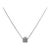 18k(750) White Gold Natural Diamond Square Box Shape Pendant Necklace With Chain For Sale