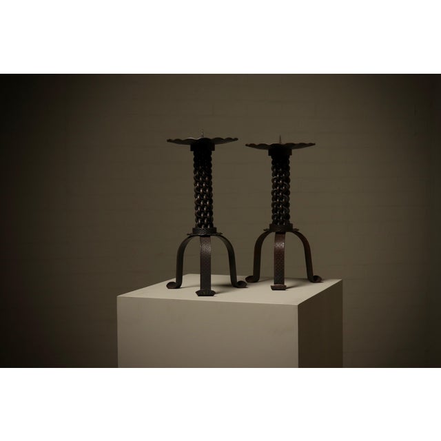 Brutalist Sculptural Candleholder in Wrought Iron, 1960s For Sale - Image 6 of 10