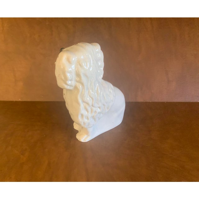 English Large Vintage Staffordshire Basket Dog Figurine For Sale - Image 3 of 5