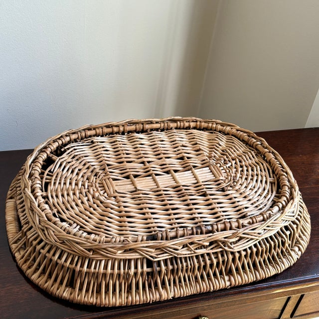Rustic European Wicker Tray For Sale - Image 4 of 11