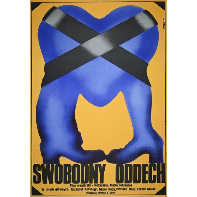 Swobodny Oddech is an original offset artwork on paper realized by Erol Jakub in 1974. Good condition and aged. Print:...