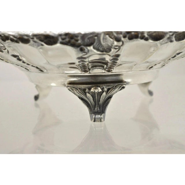 Silver Early 20th Century William Adams Wa Spain Victorian Silver Plated Repousse Fruit Bowl Basket For Sale - Image 8 of 11