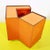 Orange Orange Laminated Sewing Machine Cube on Wheels For Sale - Image 8 of 11