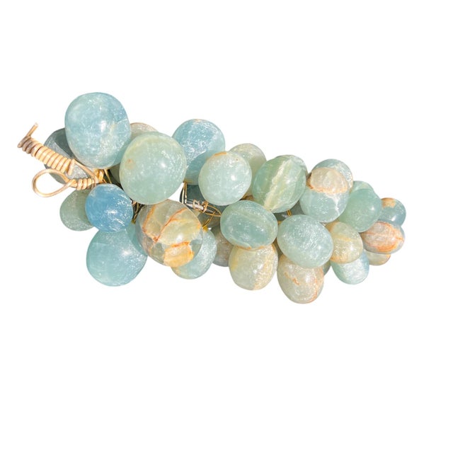 Mid-Century Italian Onyx Grapes – Blue-Green Stone Fruit For Sale - Image 4 of 12