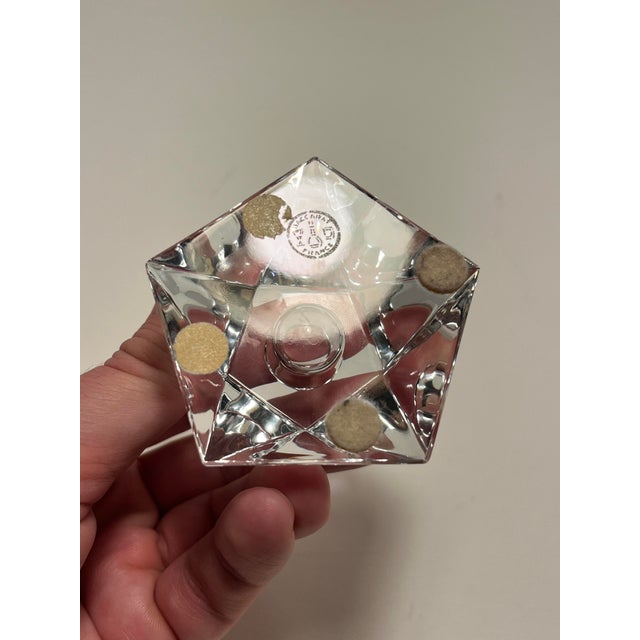 Original Baccarat Candlestick French Crystal Glass Signed Aprox. dimensions: 2"H x 2.5"W Very good original condition! No...