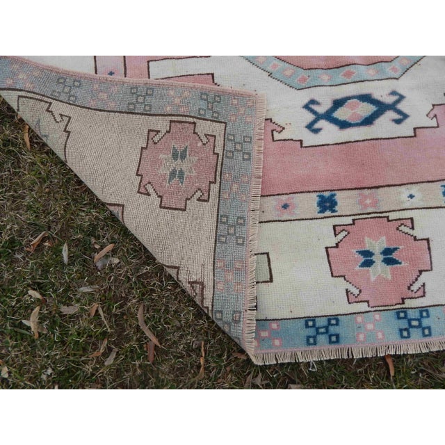 1970s Vintage Geometric Turkish Kars Rugs - 5′9″ × 7′10″ For Sale - Image 11 of 12