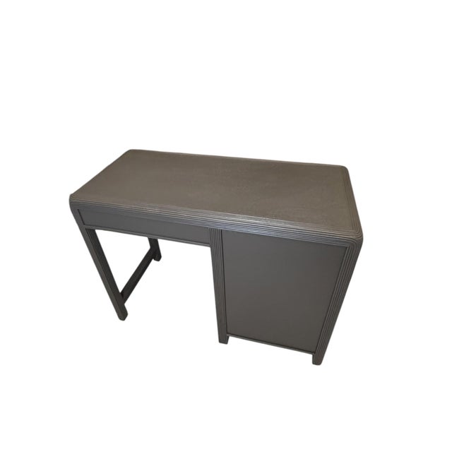 Vintage Art Deco Waterfall Writing Desk in Bronze Satin Finish For Sale - Image 4 of 11