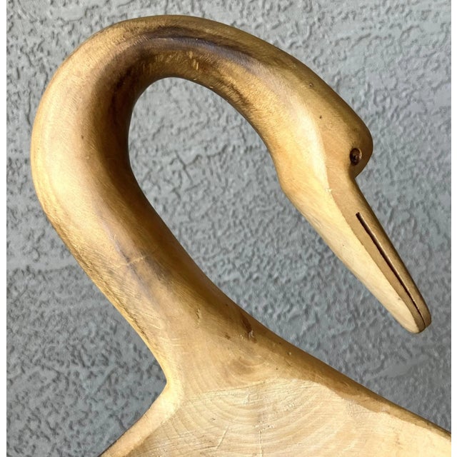 Mid 20th-Century Hand-Hewn Swan-Shaped Decorative Wooden Bowl / Cachepot, Mexico For Sale - Image 12 of 18