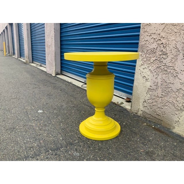 Wood Modern Mid Century Style End Table -Canary Yellow For Sale - Image 7 of 8