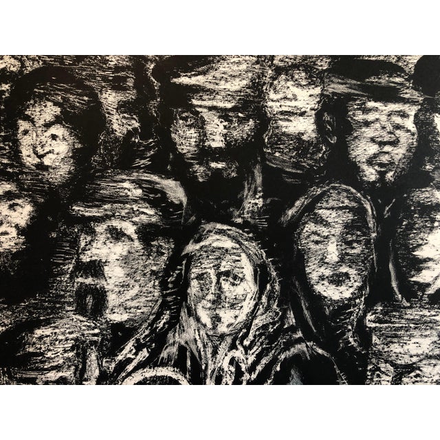 Mid 20th Century Anatoli Lvovich Kaplan, Vintage Russian Ukrainian Shtetl Scene Judaica Lithograph Jewish City Faces, 1957-1961 For Sale - Image 5 of 6