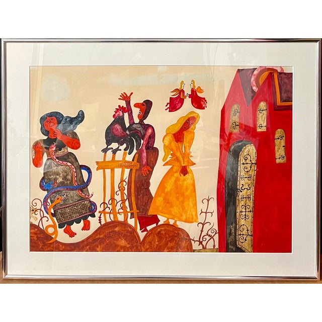 Emma Heinzelmann, Original Graphic Hungarian Illustration Art Emma Heinzelmann Children's Book Art, c.1950-1970's For Sale In Miami - Image 6 of 12