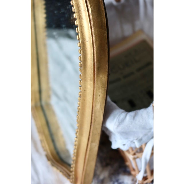 Baroque Antique Baroque Gilded Wooden Mirror Pitted Glass, 1920s For Sale - Image 3 of 6