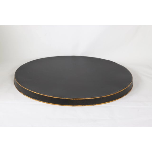 Vintage Chinoiserie Hand Painted Golden Oriental Landscape/Tray For Sale - Image 4 of 5