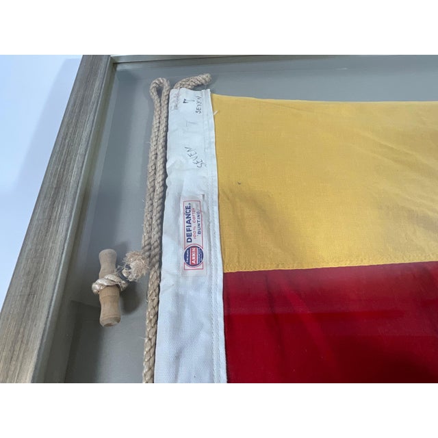 Vintage Nautical Signal Flag in Frame For Sale - Image 11 of 11